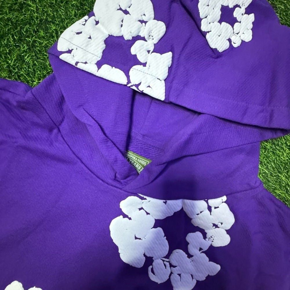 purple denim tears hoodie large